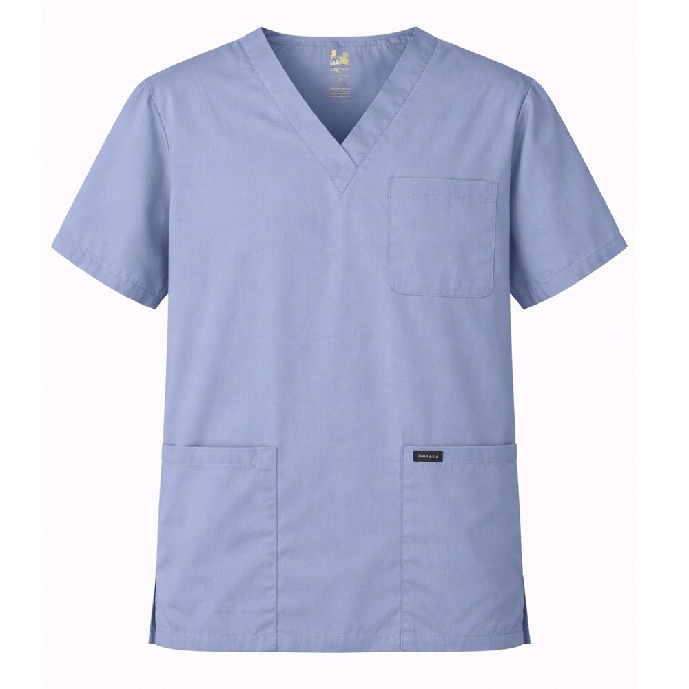 Dagacci Medical Scrub Top Womens‎ Medium Blue Gray V Neck Pockets Workwear